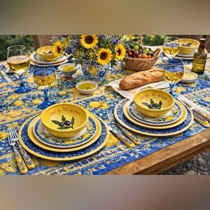 Williams-Sonoma Ceramic Dipping Bowls Olio D’Oliva Yellow Olive Design Set of 3